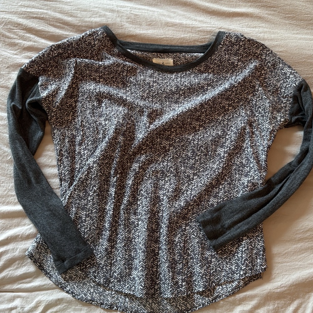 Lou & Grey Black and White Patterned Blouse